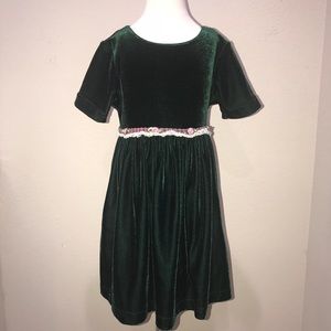 Godlad Vintage Girls velour Dress Size 4T {E8}